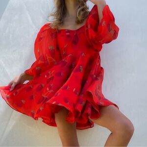 Strawberry Puff Dress